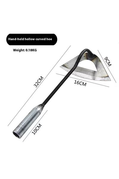 Choice Silver 1pc, All-steel Hardened Hollow Hoe, Handheld Weeding Rake, Planting Vegetable Farm Garden Agr
