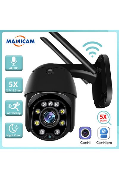 Choice 2.7-13.5mm Eu plug 5MP WIFI 128GB 5MP PTZ Speed Dome WIFI IP Camera 1080P HD Outdoor Wireless Securi
