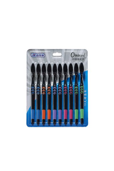 Choice 10pcs Cross Border Jianpai Soft Bristle Toothbrush Adult Bamboo Charcoal Household Fine Hair Toothbr