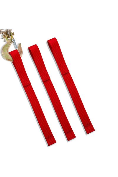 Choice 3pcs ATV Winch Strap Single Loop Straps Tie Down Straps Heavy-Duty ATV Winch Hook Soft Loops Strap P
