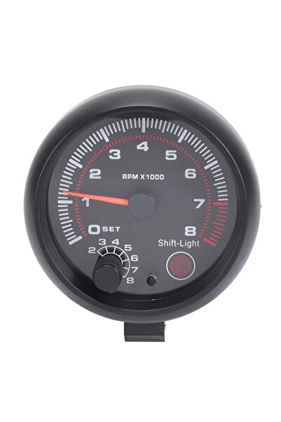 Choice عداد سرعة دوران كهربائي أسود مقاس 3.75 بوصة / عداد سرعة تلقائي / حافة سوداء مع ضوء ناقل الحركة 1-8 أسطوانات