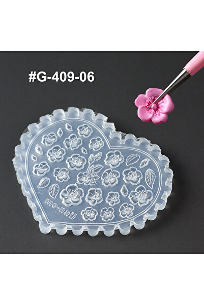 Choice G-409-06 1PCS Spring Sakura Flower Nail Silicone Mold 3D Acrylic Carvi...
