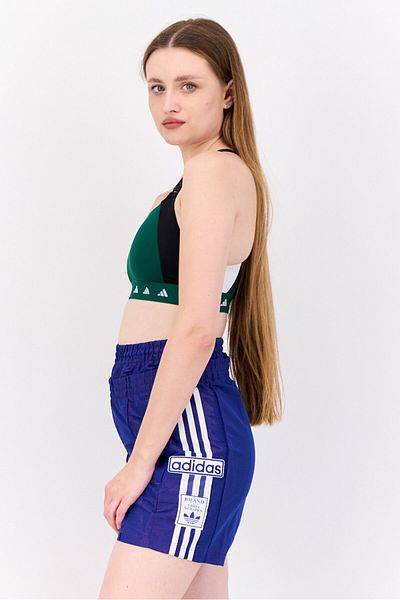 adidas Women Brand Logo Padded Sports Bra, Dark Green/Black