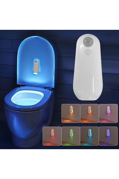 GGBEE 2 Pieces Rgb Toilet Night Light Smart Led Lamp With Motion Sensor For Bathroom Restroom 8 Colors Usb
