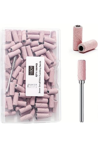Choice Purple 100pcs Professional Nail Drill Sanding Bands, Unscented Nail Drill Bits For Manicure And Pedi
