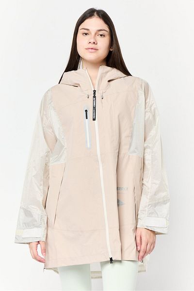 adidas Women Sportswear Fit Long Sleeve Outdoor Jacket, Tan