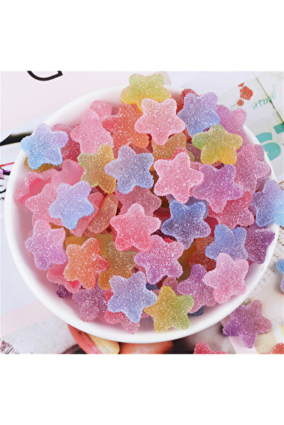 NAILFYOU 10 قطع 10 قطع 3D Kawaii Gummy Gradient Star Nail Art Resin Charms Mi...