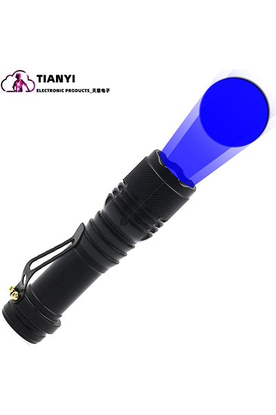 Activefire Aa Zoom Black Blue Light High Power Red, Green, Blue, White Led Flashlight - Powerful Three-mode Lig
