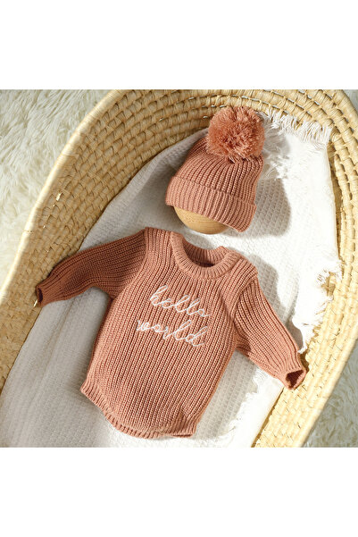 Choice بدلة تصوير حديثي الولادة من Ylsteed Hello World Knit مع بودرة أسنان عم...