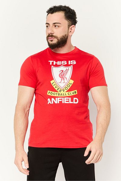 Liverpool Men Sportswear Fit Short Sleeves Training T-shirt, Red