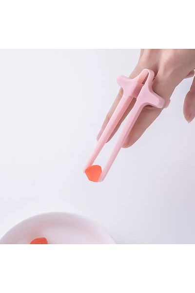 Choice Pink Finger Chopsticks for Gamer Gaming Snack Clips Plastic Chopstick Snack Food Finger Tongs Lazy A
