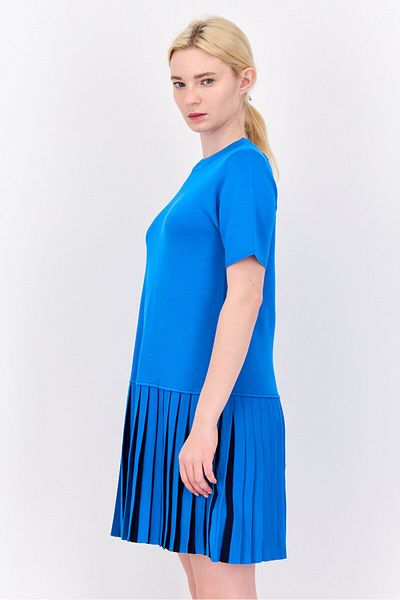 Esprit Women Pleated Mini Dress, Royal Blue