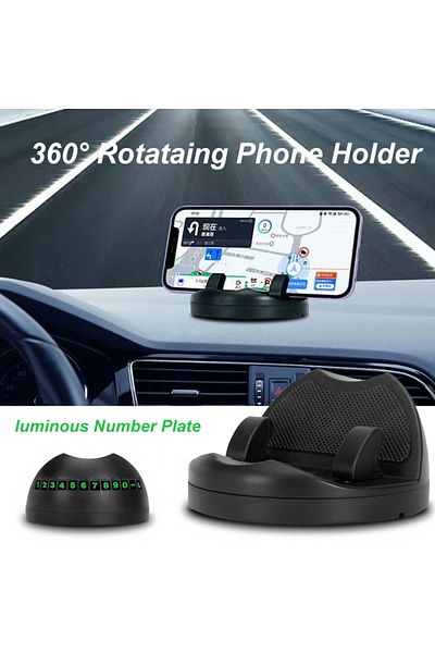 Choice black 360-Degree Rotation Car Phone Holder Dashboard Head-Up Phone Mount Stable Universal Auto Phone