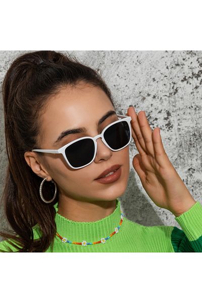 Choice MULTI WHITE Fashion Vintage Square Sunglasses for Women Brand Designer Luxury Mirror Sun Glasses Ret