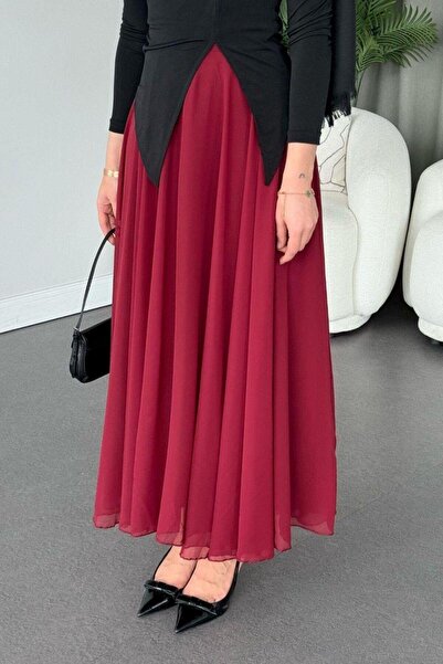 Şulemoda Giyim Dove Skirt Burgundy