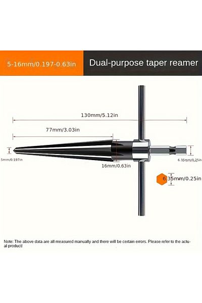 Choice B Tapered Hex Reamer,Tapered Reamer,T Handle Taper Reamer, Reamer Tool, Bridge Pin Hole Handheld T .