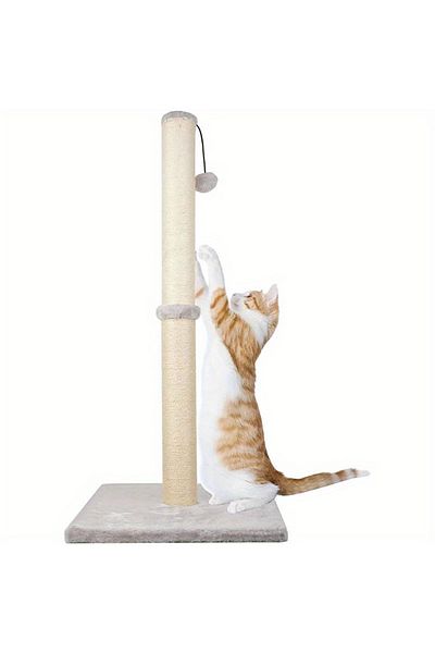 Choice Beige Two Section Vertical Sisal Material Safe Cat Climbing Frame Tree Modern Stable Design Cat Scra