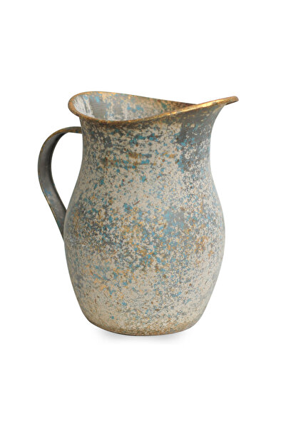 Choice مزهرية ريفية رثة أنيقة مزهرية زهور مجلفنة عتيقة مزهرية معدنية عتيقة عل...