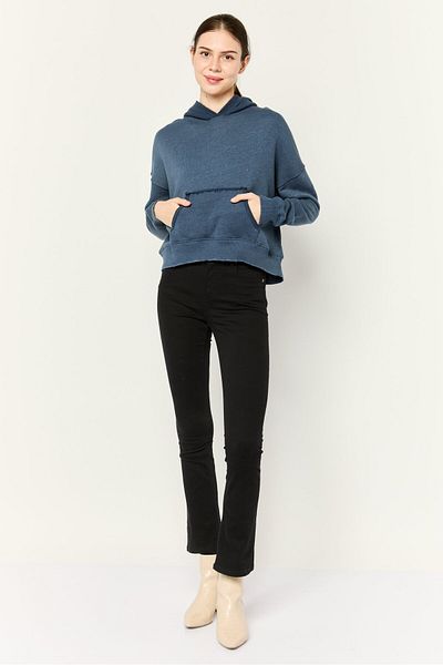 AMERICAN EAGLE Women Long Sleeve Plain Hoodie, Blue