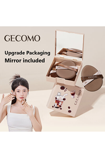 Choice1 G2159 GECOMO طقم إسفنجة بودرة مزدوج الاستخدام مع مرآة، للاستخدام الجاف والرطب، إسفنجة مكياج فائقة النعومة