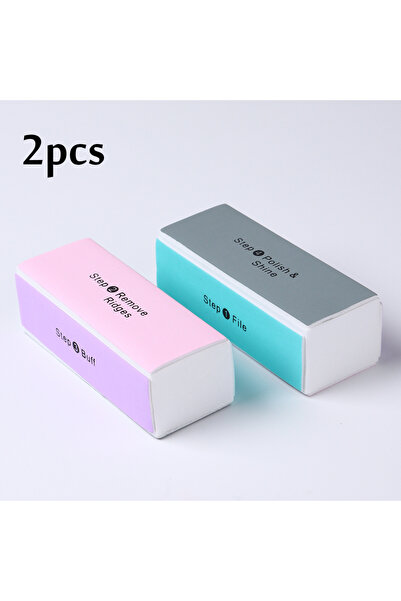 Choice قطعتان من إسفنجة تلميع الأظافر G-127 رباعية الجوانب، لونها متعدد الاست...