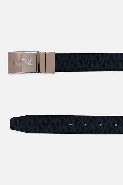 Michael Kors Women Brand Logo Leather Belt, Blue