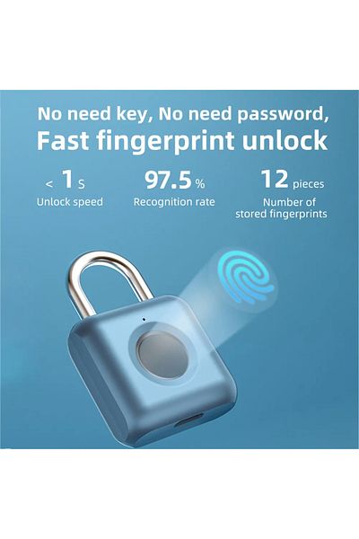 Choice Gold Mini Lock Fingerprint Smart Padlock Quick Unlock Keyless Usb Rechargeable Door Usb Keyless Fing