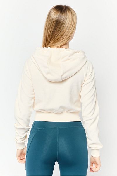 adidas Women Sportswear Fit Long Sleeves Outdoor Hoodie, Cream