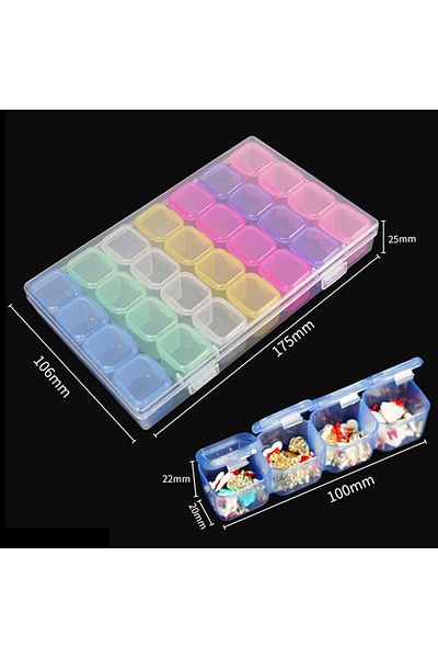 FUMOSIK 04 28/56Girds Nail Art Tools Storage Box Compartment Organizers Transparent Plastic Storage Case Bea