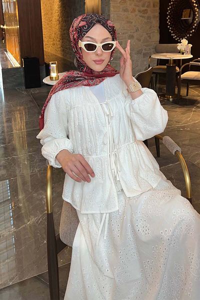 benguen حذاء بدلة بروديت أبيض 3008