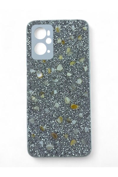 batuteknoloji Realme 9i BatuTeknoloji Kırçıllı Milena Taşlı Silikon Kılıf