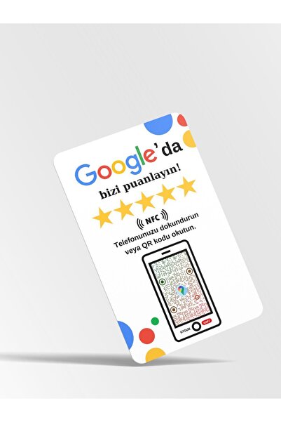 UygunKart Google Işletme Yorum Kartı[nfc Ve Karekodlu] Standsız