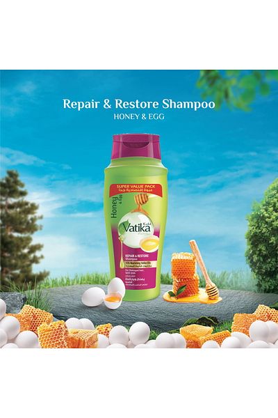 Vatika Naturals Repair & Restore Shampoo For Damage Hair Split-Ends 700 ml