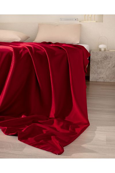 Madame Coco Ciel King Size 100% Cotton Satin Duvet Cover - Red