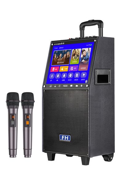 FlashHawk Karaoke Machine with Lyrics Display Screen, Built-in Tablet, Bluetooth Speaker with 2 Mics, 7500mah