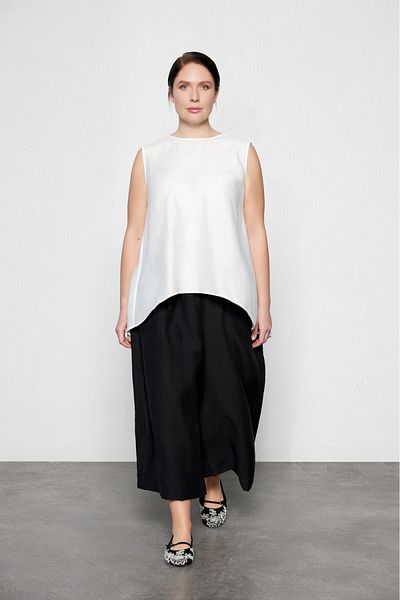 LUOKK Μπλούζα ROSS Plus Size με στριφτή πλάτη Λευκή