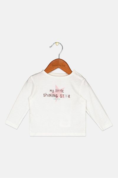 s.Oliver Toddlers Girl Long Sleeve Printed Tops, White Combo