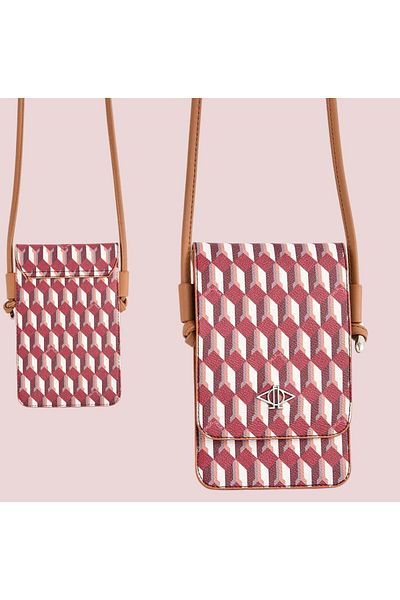 dellel Dellel Red Vegan Leather Crossbody Mobile Phone Holder