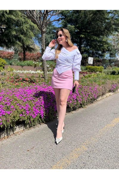 Size Özgü Cămașă albă cu șireturi model Verev