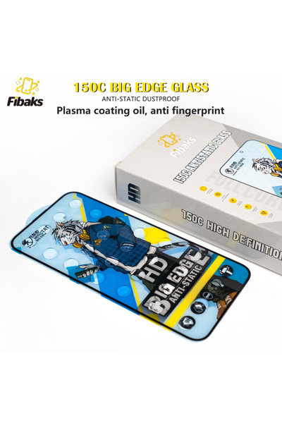 Fibaks iPhone 14 Pro Max/15 Plus/16 Plus 150C Kırılmaz Cam Tam Ekran Koruyucu Antistatik 9H Gerçek Temperli