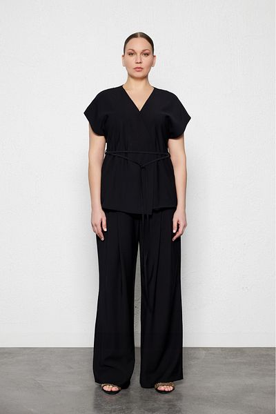 LUOKK Hylda Large Size Double Breasted Vest Black
