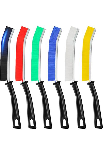 COOYA Colored Crevice Cleaning Brushes, 6 Pieces, High-Quality Bristles, Designed for Clean Tight Spaces