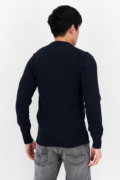 Lyle & Scott Men Round Neck Knitted Sweater, Navy