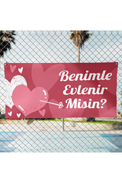 MIGNATIS Kırmızı Kalpli Evlilik Teklifi Afişi Pankartı Benimle Evlenir Misin ...