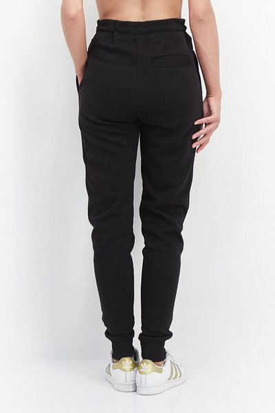 French Connection Women Regular Fit Drawstring Printed Jogger Pants, Black