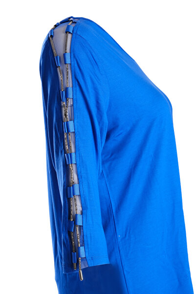 Vedi -bb Minimalist V Yaka 3/4 Kol Kadın Bluz - Günlük & Özel Gün