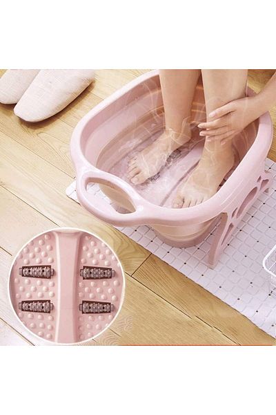 COOYA Foldable Foot Bath, With Foot Massage Roller, For Soaking Feet, Suitable for Bedroom and Bathroom