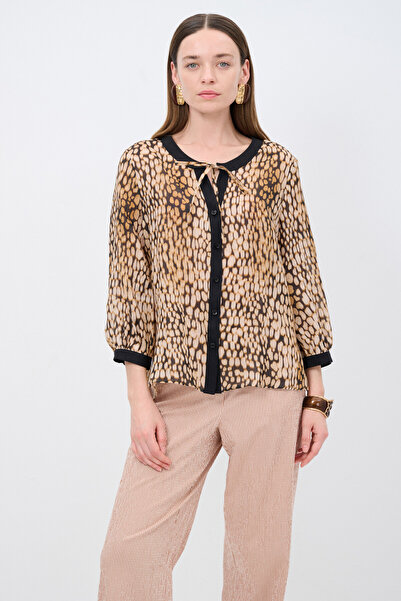 Love My Body Leopar Desenli Bluz