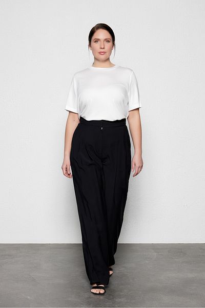 LUOKK Hania Large Size Wide Leg Pants Black