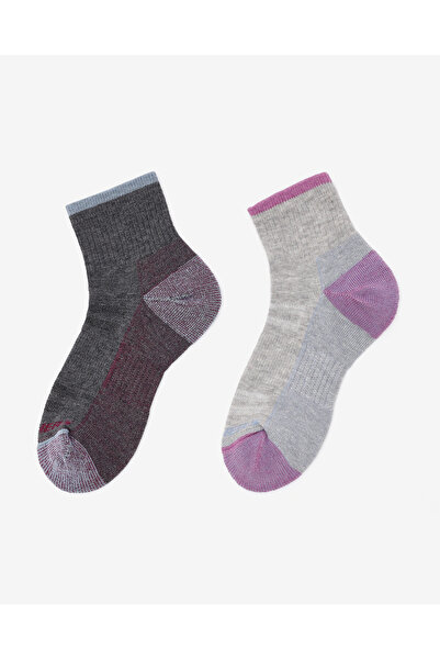 SKECHERS WO1/2 TERRY TRAIL QTR CREW - 2'Lİ PAKET KADIN ÇORAP Kadın Grey/Grey Çorap S118743-039